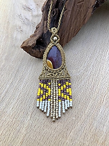 Náhrdelníky - Boho náhrdelník mookait jaspis - 16314339_