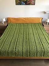 Úžitkový textil - Deka z Alize Puffy 195x170cm svetlo-zelená - 16314398_
