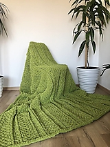 Úžitkový textil - Deka z Alize Puffy 195x170cm svetlo-zelená - 16314401_