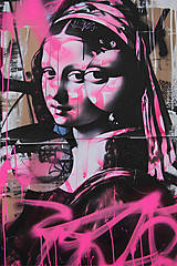Obrazy - portrét graffiti MONA -digitálny print - 16316041_