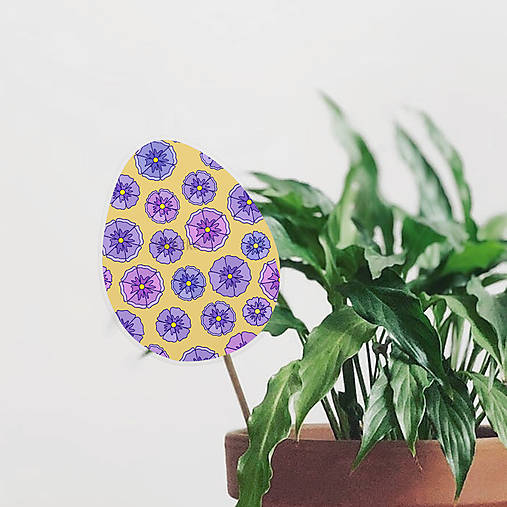 Veľkonočný zápich vajíčko Floral - niečo ako fialky