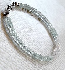 Náramky - Herkimer Diamond Aquamarine Bracelet AG925 RH Plated / Náramok Herkimer diamant, akvamarín A0023 - 16318588_