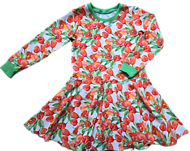 Detské oblečenie - Šaty "točivé" tulipány - 16316382_