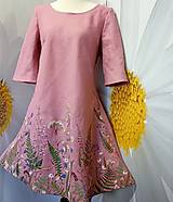 Šaty - Ručne maľované ľanové šaty " Bylinková lúka na staroružovej " - 16318358_