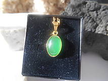 Náhrdelníky - green chalcedón-in gold - 16317720_
