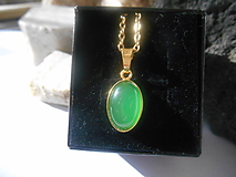 Náhrdelníky - green chalcedón-in gold - 16317721_
