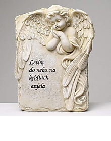 Iný materiál - Dušičky - Anjel na hrob s nápisom - polyrezin-dekorácia - 16318579_