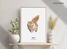 Grafika - Pérzska mačka - personalizovaný plagát mačky - 16318701_