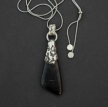 Náhrdelníky - Veľký obojstranný šungitový náhrdelník - 16318461_