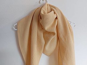 Šatky - Mušelínový šátek - vanilkový EXTRA VELKÝ - 16318452_