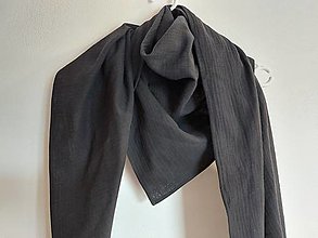 Šatky - Mušelínový šátek - černý EXTRA VELKÝ - 16318542_
