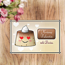 Papiernictvo - Valentínska pohľadnica - puding(želé) zamilovaný (stracciatella) - 16319748_