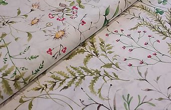 Textil - Dekoračná látka lúčne kvety (Metráž 2) - 16322826_