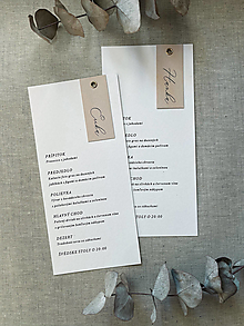 Papiernictvo - Svadobné menu DL simple s menovkou - 16320157_