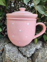 Nádoby - Ružový hrnček na sypaný čaj - 16320585_