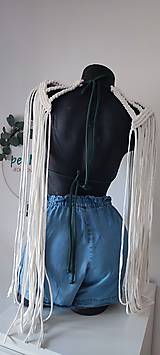 Iné oblečenie - Makramé ozdoba na ramená - HOUDINI (Biela) - 16321100_