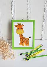 Dekorácie - Detský obrázok žirafka - 16321332_