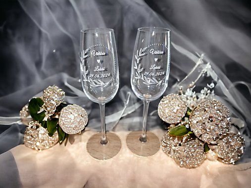 Nádoby - Gravírovane poháre vzor 14 cena za pár  - 16321052_