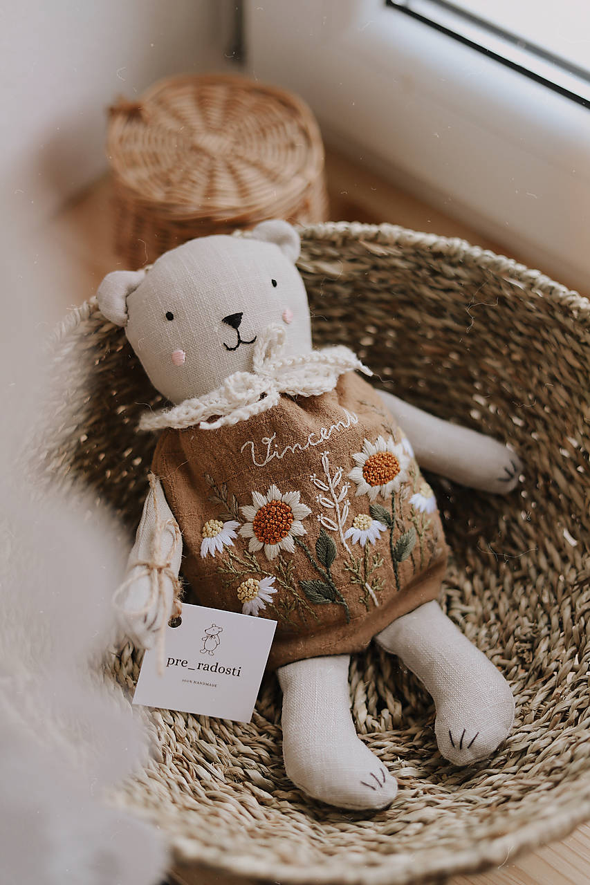 Ľanova dekorácia “Medvedík”