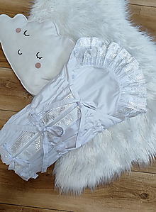 Detský textil - Klasická biela zavinovačka s ozdobným lemom - C3 - 16320278_