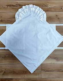 Detský textil - Klasická biela zavinovačka s ozdobným lemom - C3 (Obliečka) - 16320282_