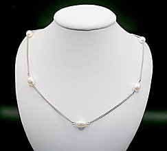 Náhrdelníky - Náhrdelník s bielymi perlami - 16322188_
