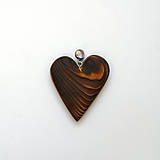 Náhrdelníky - Drevený prívesok - smrekové srdce pálené - 16321411_