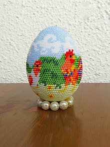 Dekorácie - Veľkonočné vajíčko z korálok XIII - 16321662_