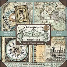 Papier - Scrapbook papier Stamperia Voyages Fantastiques 12x12 - 16324686_