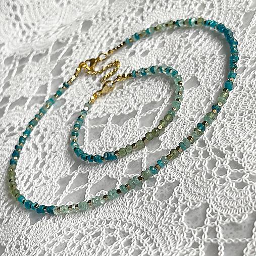 Luxury Apatite Necklace Stainless Steel / Náhrdelník tieňovaný apatit E008