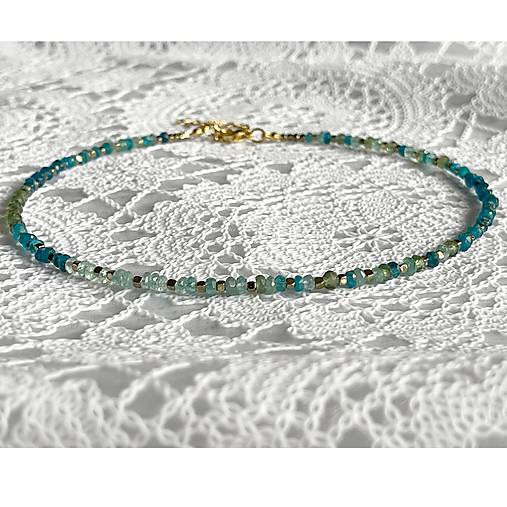 Luxury Apatite Necklace Stainless Steel / Náhrdelník tieňovaný apatit E008