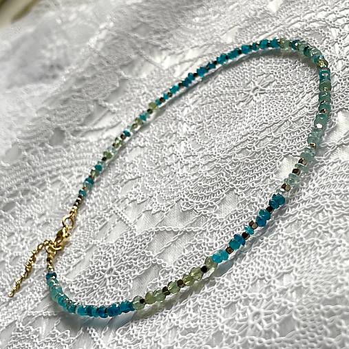 Luxury Apatite Necklace Stainless Steel / Náhrdelník tieňovaný apatit E008