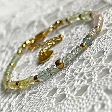 Náramky - Aquamarine and Morganite Bracelet Steel Gold / Náramok akvamarín, morganit, oceľ A0023 - 16323294_