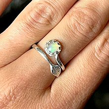 Prstene - Leaf Natural Ethiopian Opal Ring Ag925 / Strieborný prsteň s welo opálom E002 - 16323802_