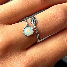 Prstene - Leaf Natural Ethiopian Opal Ring Ag925 / Strieborný prsteň s welo opálom E002 - 16323844_