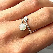 Prstene - Leaf Natural Ethiopian Opal Ring Ag925 / Strieborný prsteň s welo opálom E002 - 16323857_