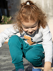 Detské oblečenie - Detské pudlové tepláky - rastúce (petrolejové) - 16324353_