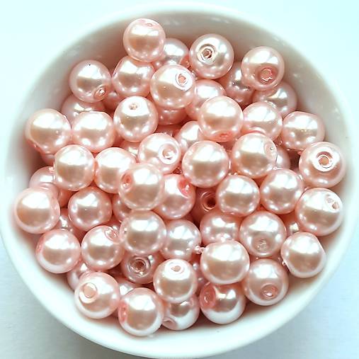 Voskované perly 6mm-30ks (ružová svetlá)