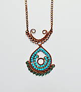 Náhrdelníky - Medený drôtený náhrdelník Orient - 16324595_
