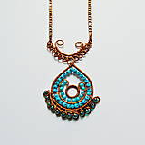 Náhrdelníky - Medený drôtený náhrdelník Orient - 16324600_