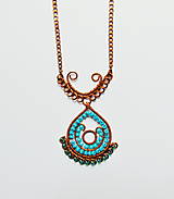 Náhrdelníky - Medený drôtený náhrdelník Orient - 16324602_