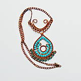 Náhrdelníky - Medený drôtený náhrdelník Orient - 16324603_