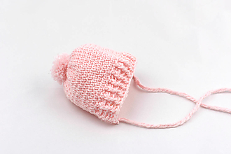 Detské čiapky - Bledoružový zimný čepiec MERINO - 16324653_