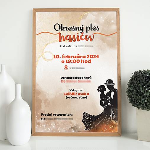 Papiernictvo - Plagát/pozvánka na ples "hasiči" - 16326229_