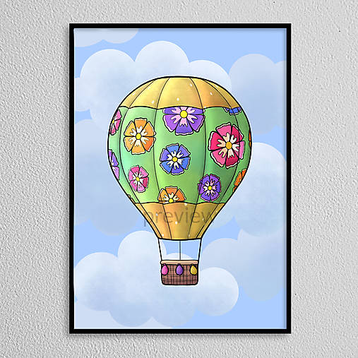 Teplovzdušný balón floral - pestrý