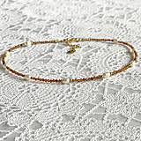 Sady šperkov - Luxury Garnet Hessonite and Pearls Set Stainless Steel / Set náhrdelníka a náramku granát, perly  E008 - 16326688_