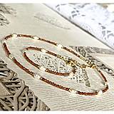 Sady šperkov - Luxury Garnet Hessonite and Pearls Set Stainless Steel / Set náhrdelníka a náramku granát, perly  E008 - 16326701_