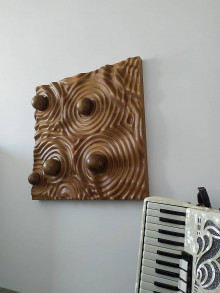 Dekorácie - Padajúce gule 3D drevený panel (akustický panel) - 16329593_