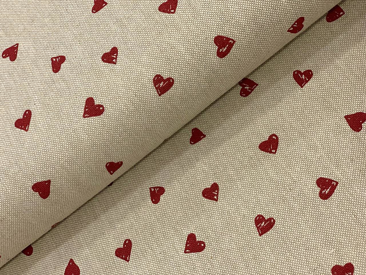 ❤️BAVLNA DEKOR TALIANSKO ❤️ČERVENE SRDIEČKA❤️