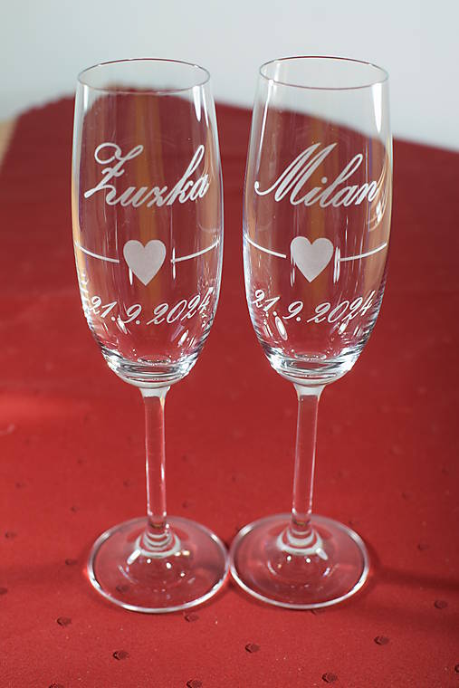 Nádoby - Svadobné poháre + gravirovanie 34 - 16326602_